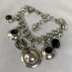 Silvertone bracelet with dangles